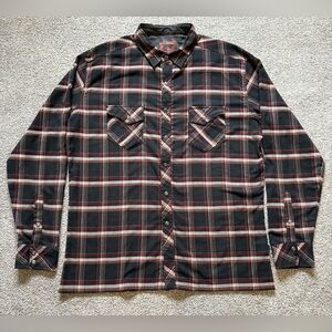 Kuhl Mountain Grown Black and Red Plaid Men’s Casual Hiking Shirt